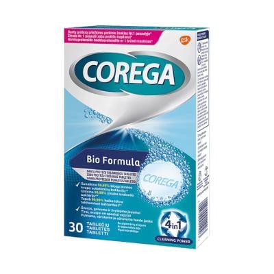 COREGA Bio-Formula 4in1 zobu protēžu tīrīšanas tabletes N30