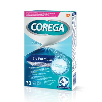 COREGA Bio-Formula 4in1 zobu protēžu tīrīšanas tabletes N30