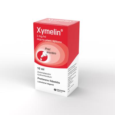 Xymelin 1 mg/ml deguna pilieni, šķīdums, 10ml