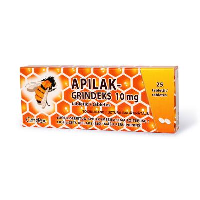 APILAK-GRINDEKS 10 mg tabletes N25