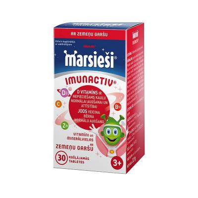 MARSIEŠI Imunactiv (zemeņu garša) košļājamas tabletes N30