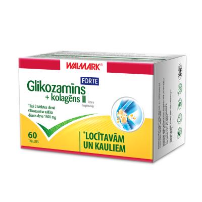 WALMARK Glikozamīns Forte + kolagēns II tabletes N60