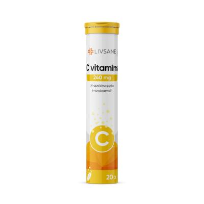 LIVSANE C vitamīns 240 mg šķīstošās tabletes N20