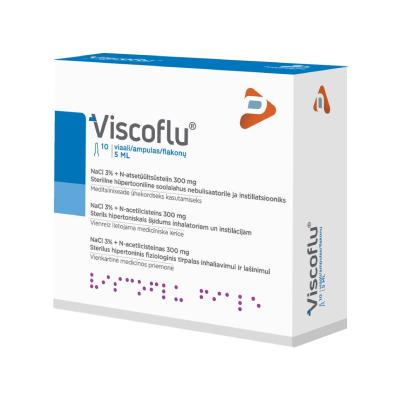 VISCOFLU sterils hipertoniskais šķīdums inhalatoriem un instilācijām ampulas 5 ml N10