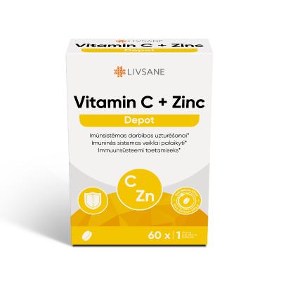 LIVSANE Vitamin C + Zinc Depot tabletes N60
