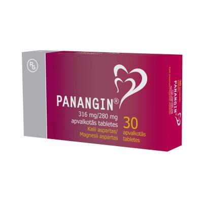 PANANGIN 316 MG/280 MG apvalkotās tabletes N30