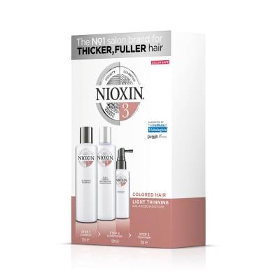 NIOXIN System 3 - krāsotiem matiem ar vieglu tendenci kļūt plānākiem, komplekts 150ml+150ml+50ml