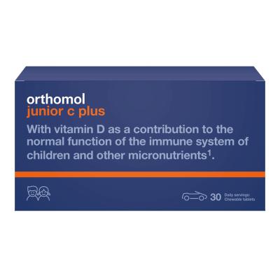 ORTHOMOL Junior C Plus ar meža ogu garšu košļājamās tabletes N30