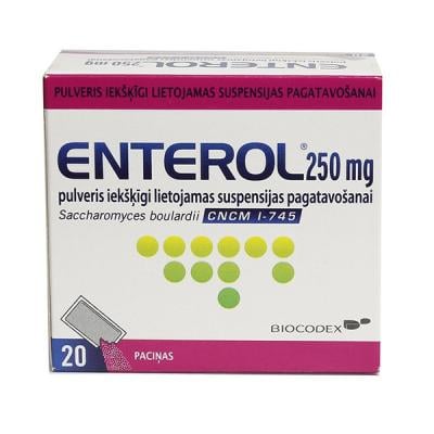 Enterols 250 mg pulveris iekšķīgi lietojamas suspensijas pagatavošanai N20