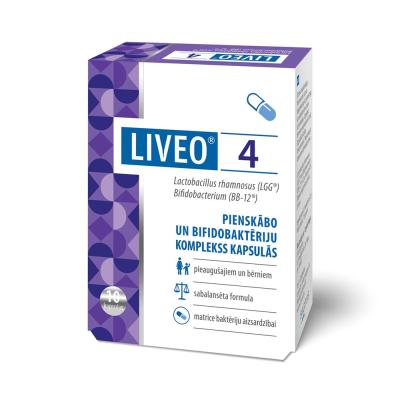 LIVEO 4 pienskābo un bifidobaktēriju komplekss, kapsulas N10