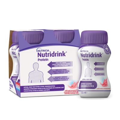 NUTRIDRINK Protein ar atsvaidzinošo sarkano augļu garšu 125ml N4