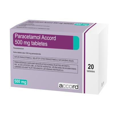 PARACETAMOL Accord 500mg tabletes N20