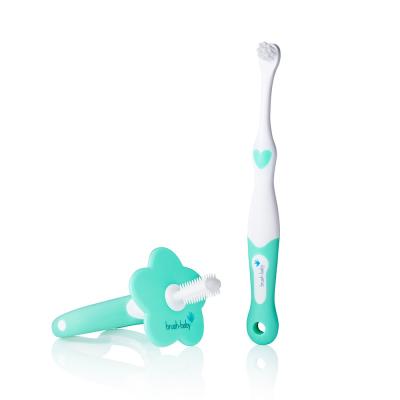 BRUSH-BABY Pirmā zobu birstīte un smaganu birstīte/kompl. 0-18 mēnešiem