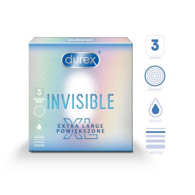 DUREX Invisible XL prezervatīvi N3 