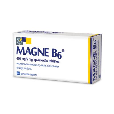 MAGNE B6 (Magnijs) 470mg/5mg apvalkotās tabletes N60