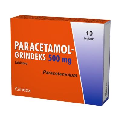 PARACETAMOL-Grindeks 500 mg tabletes N10 