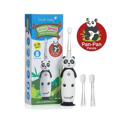 BRUSH BABY Wildones uzlādējama elektriskā zobu birste Panda 0-10 g.