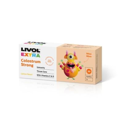 LIVOL EXTRA Colostrum Strong citronu sūkājamās tabletes N20