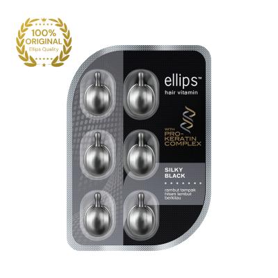ELLIPS Silky Black Pro Keratin vitamīni tumšiem matiem ar keratīnu, kapsulas 1mlxN6