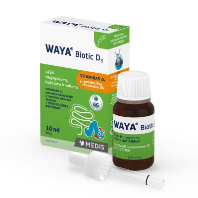 WAYA Biotic +D3 vitamīns pilieni 10 ml
