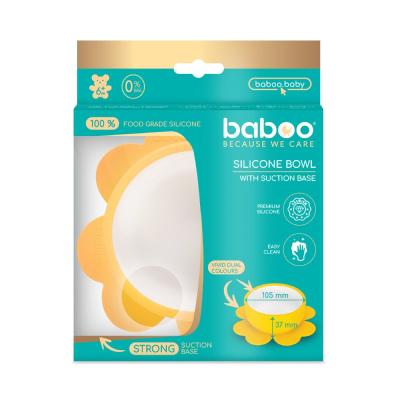 BABOO Silikona bļoda ar lipīgu apakšu, 6+ mēn., dzeltena