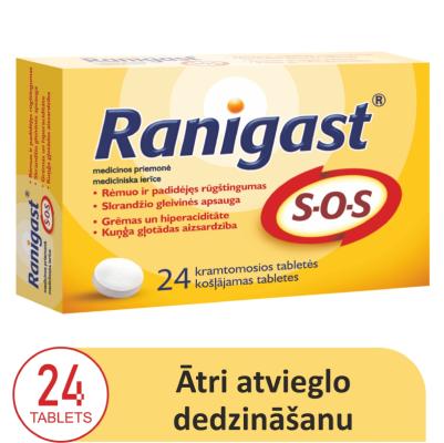RANIGAST S-O-S košļājamās tabletes N24