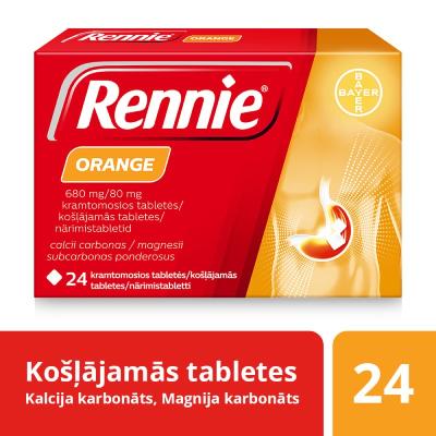 RENNIE Orange 680 mg/80 mg košļājamās tabletes N24