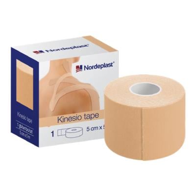 NORDEPLAST Kinezioloģiskais teips bēšs 5cmx5m, 1 gab.