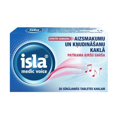 ISLA Medic Voice sūkājamās tabletes ar ķiršu garšu N20