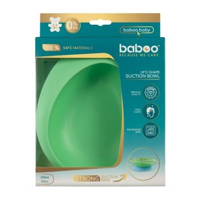 BABOO Atgāžama bļoda ar lipīgu apakšu, 6+ mēn., zaļa
