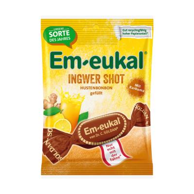 DR.SOLDAN Em-Eukal ImmunStark Ingwer Shot ar kurkumu un C vit. karameles 75g