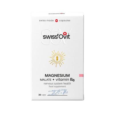 SWISS OVIT Magnesium Malate + vitamin B6 kapsulas N30