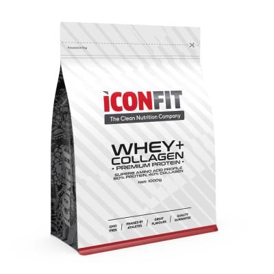 ICONFIT Whey+Collagen ar zemeņu garšu pulveris 1kg