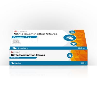 LIVSANE nitrila cimdi, nepūderēti M N100