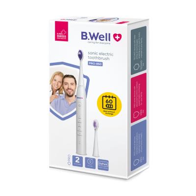 B.WELL PRO-850 Sonic elektriskā zobu birste, balta N1