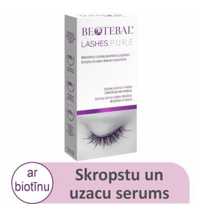 BEOTEBAL Lashes Pure skropstu un uzacu serums ar peptīdiem 3ml
