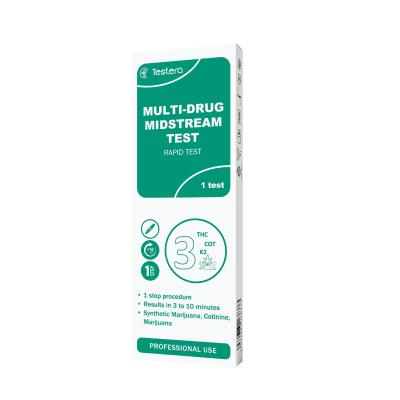 TESTERA Multi-Drug sānu plūsmas tests (3 narkotiskās vielas) N1