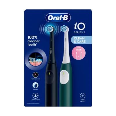 ORAL B iO2 elektriskās zobu birstes komplekts, Black + Green