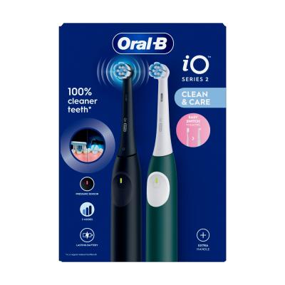 ORAL B iO2 elektriskās zobu birstes komplekts, Black + Green
