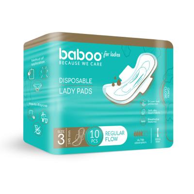 BABOO vienreizējās lietošanas sieviešu ieliktņi 245 mm N10