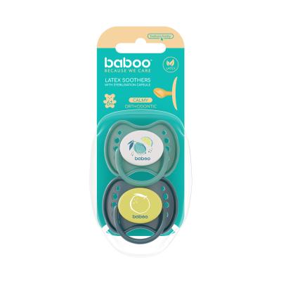 BABOO Calmy lateksa ortodontiskais knupītis, Lagoon Fiesta, 6+ mēneši N2