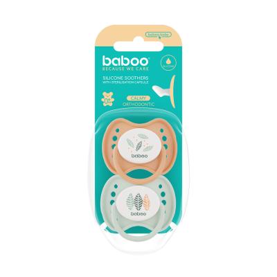 BABOO Calmy silikona ortodontiskais knupītis, Peachy Keen, 0+ mēneši N2