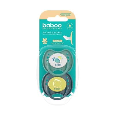 BABOO Calmy silikona ortodontiskais knupītis, Lagoon Fiesta, 6+ mēneši N2