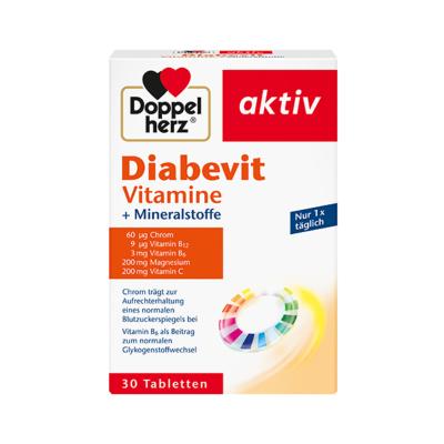 DOPPELHERZ Aktiv Diabevit Vitamīni + Minerālvielas tabletes N30