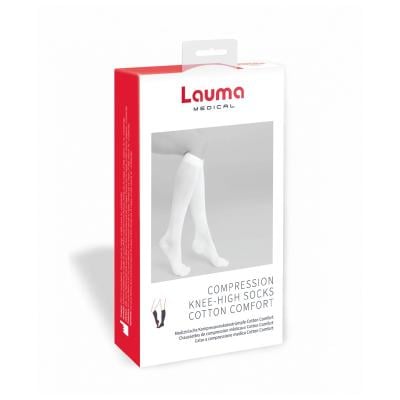 LAUMA MEDICAL Cotton Comfort Medicīniskās kompresijas pusgarās zeķes AD204 melnas,izm.45-47 1.Ccl