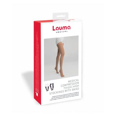 LAUMA MEDICAL Medicīniskās kompresijas garās zeķes ar gumiju un pirkstu daļu AG309 melnas,izm.3K 2.Ccl