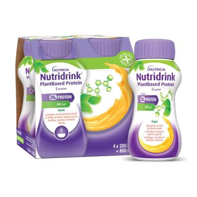 NUTRIDRINK PlantBased 2,0 kcal/ml ar ķirbja, burkānu, ingvera garšu garšu 200ml N4