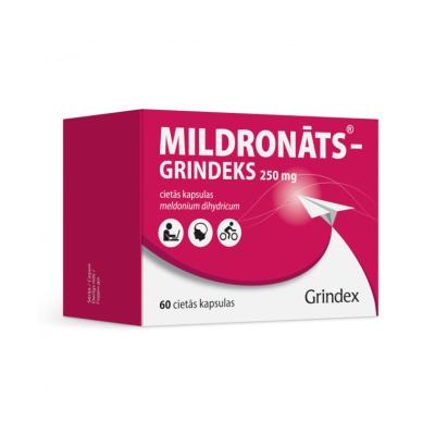 MILDRONĀTS-GRINDEKS 250mg cietās kapsulas N60