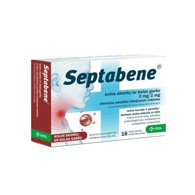 SEPTABENE 3mg/1mg kolas garšu sūkājamās tabletes N16
