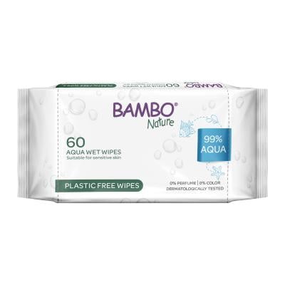 BAMBO NATURE mitrās salvetes bērniem, 99 % ūdens N60